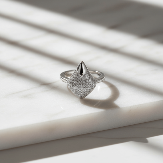 Silver shield Adjustable Ring