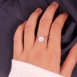 Engagement Silver Zircon Adjustable Ring