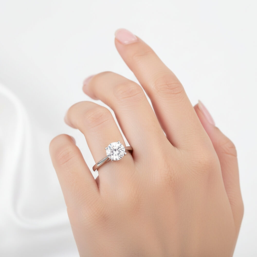 Engagement Silver Zircon Adjustable Ring 2