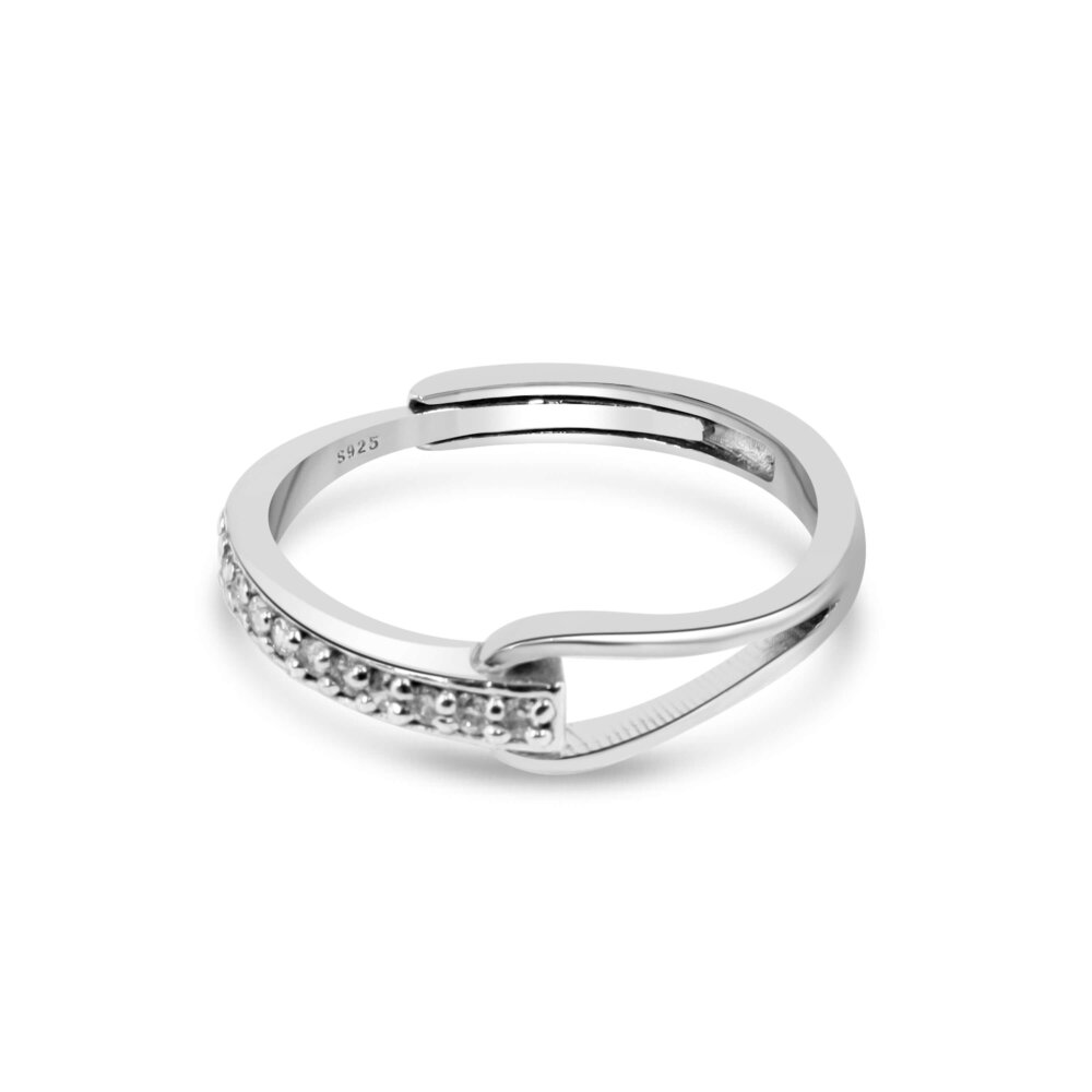 Silver Embrace Adjustable Ring