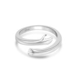 Sterling Silver Hug Adjustable Ring