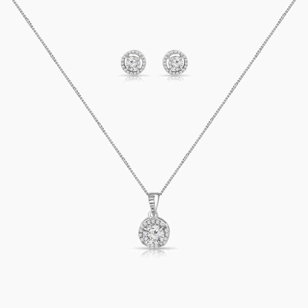 Round Zircon Pendant set