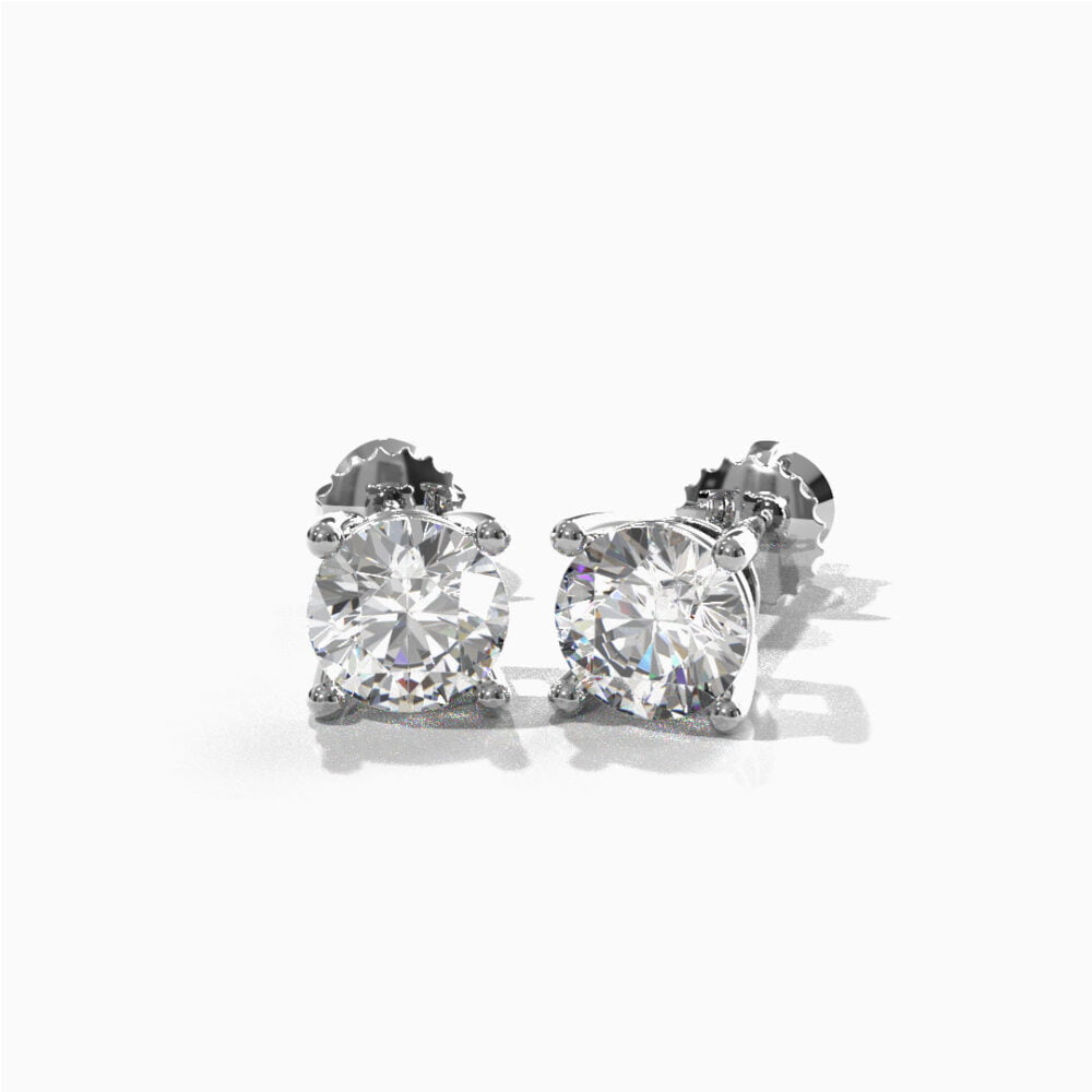 Elegant Single Stone Silver Earring
