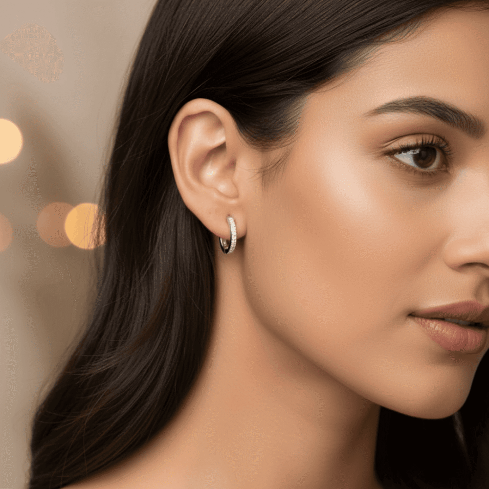 Elegant One line zircon Earrings 2