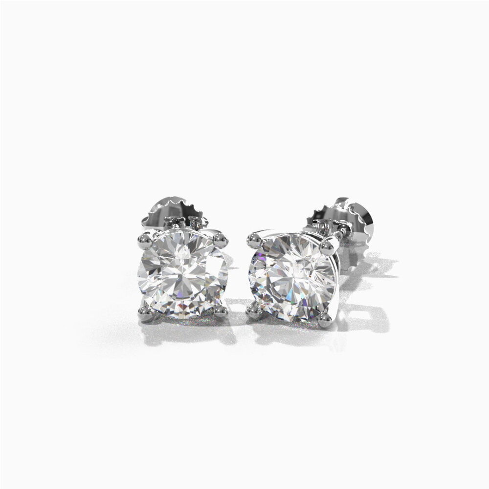 Elegant Single Stone Silver Earring