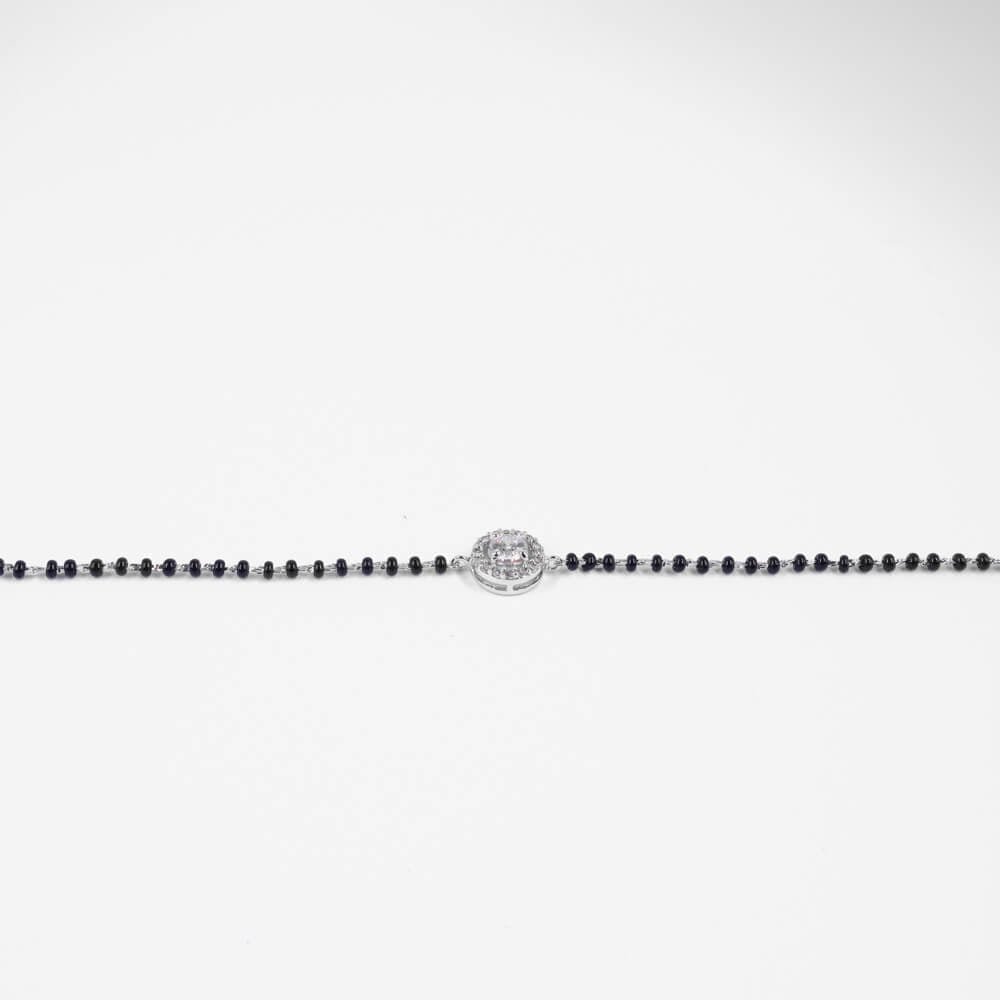 Black Beads Single Zircon Bracelet