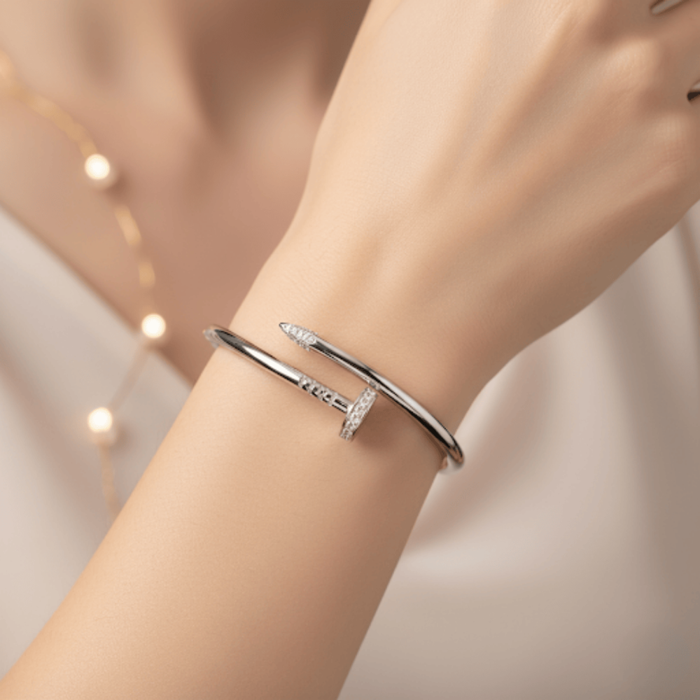 Nail Silver Bracelet