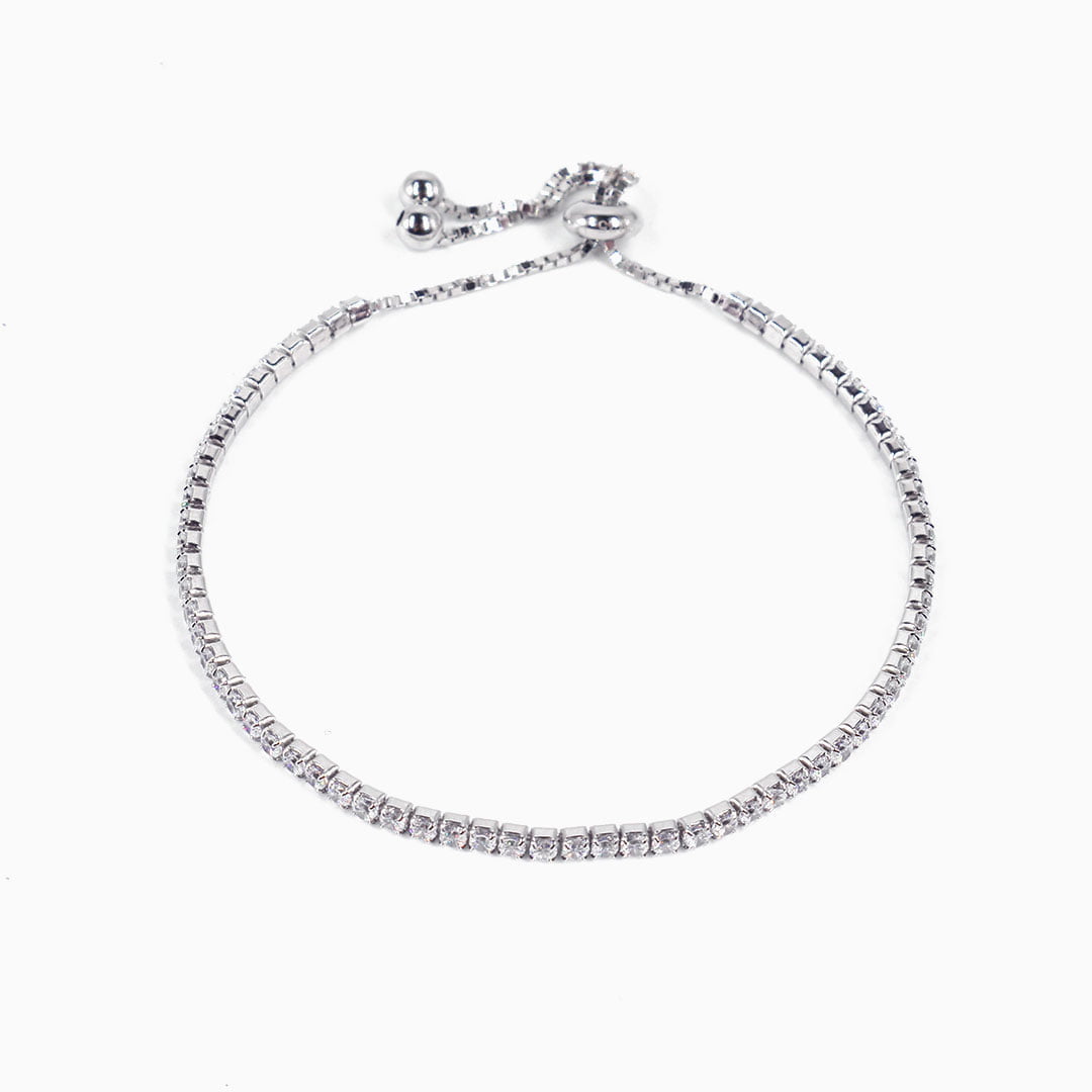 925 high quality Sterling Silver Tennis Bracelet; Adjustable