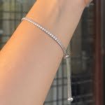 Sterling Silver Tennis Adjustable Bracelet