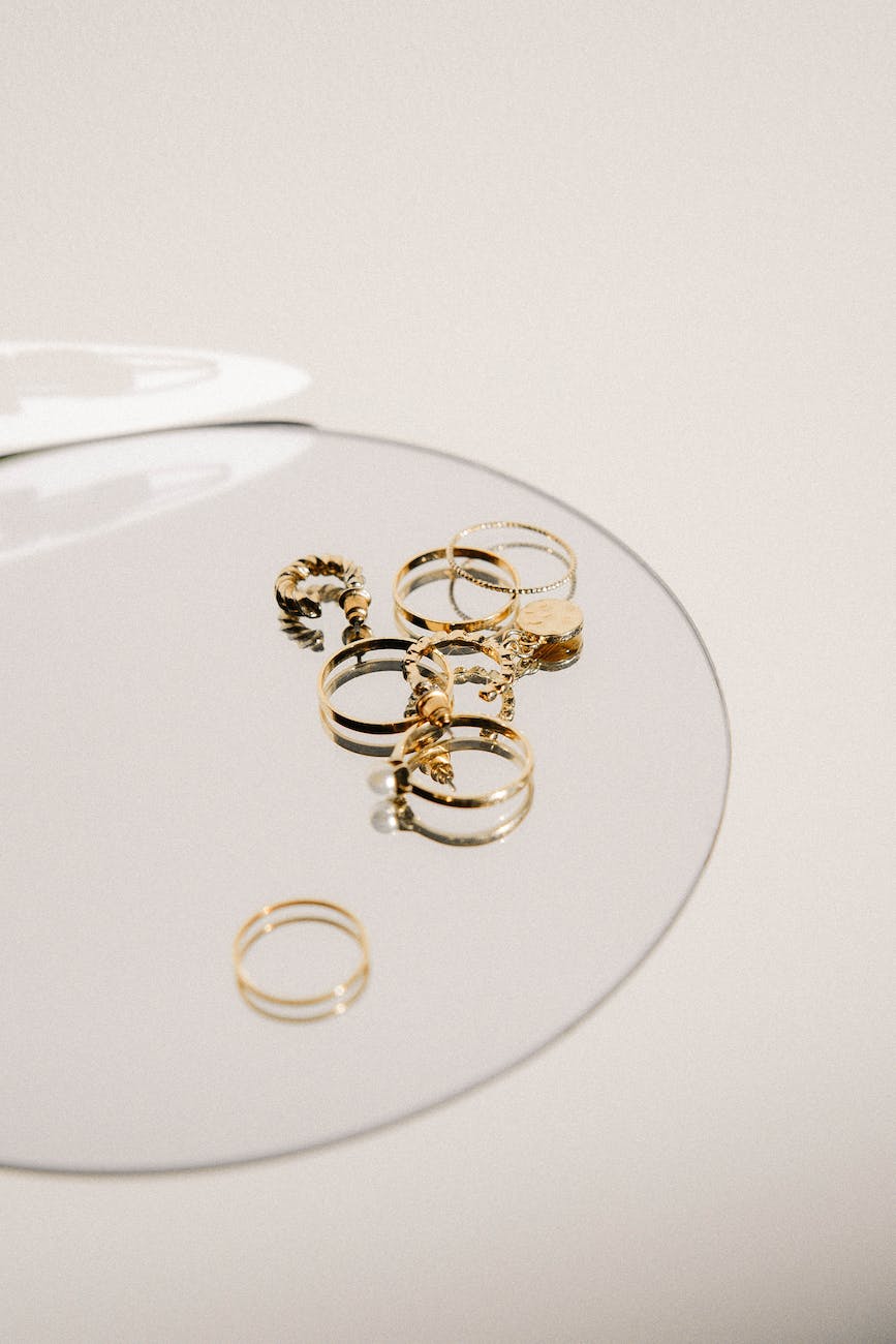 jewellery on glass