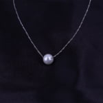 White Pearl Moon Necklace