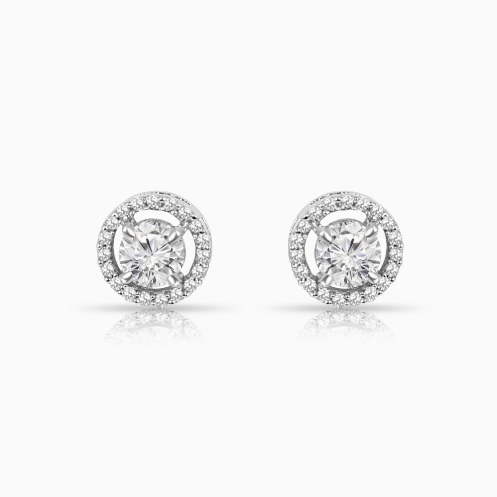 Round Zircon Silver Earring