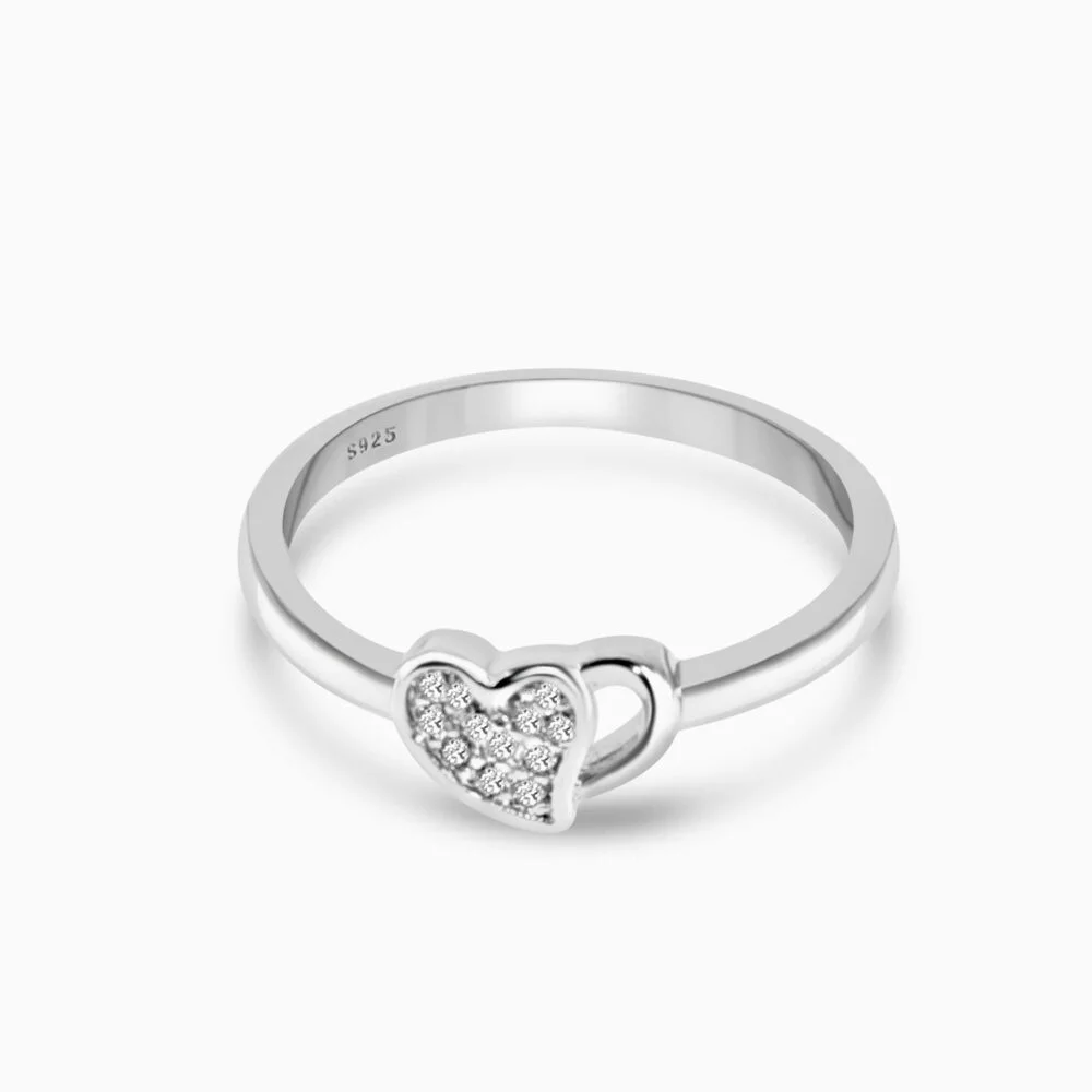 Heart Sterling Silver Ring - Adjustable
