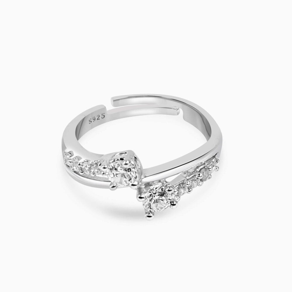 Forever Love Silver Adjustable Ring