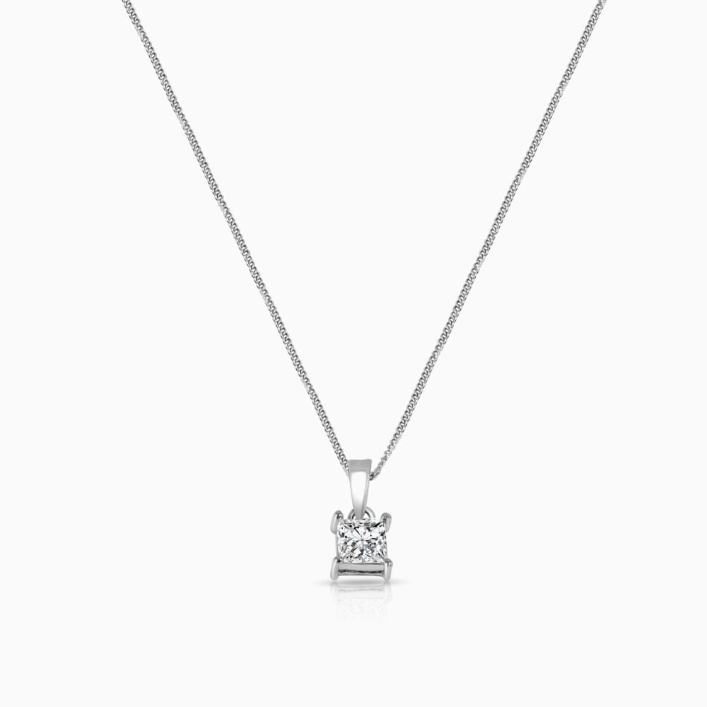 Simple Solitaire Silver Pendant