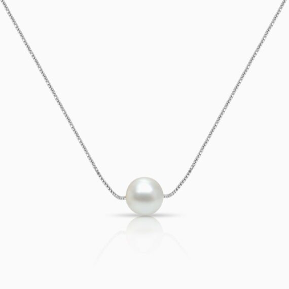 White Pearl Moon Necklace Set