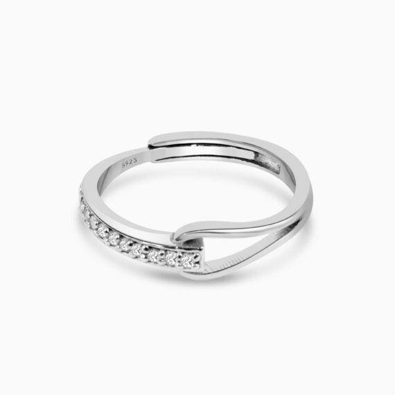 Silver Embrace Adjustable Ring