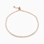 Rose Gold Tennis Bracelet and Leaf Earrings Sterling Silver Combo