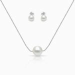 White Pearl Moon Necklace Set