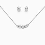 Designer Zircon Silver Necklace Set