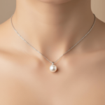 White Pearl Moon Necklace Set