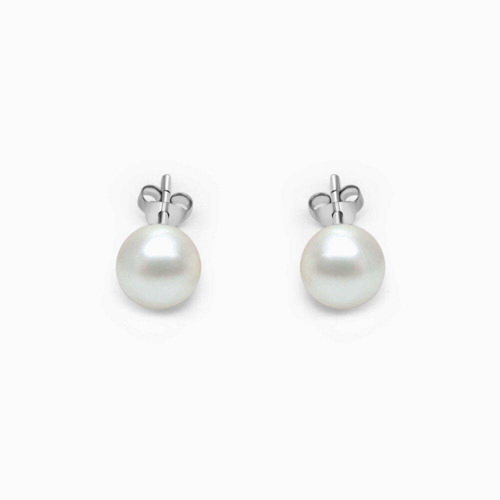 Simple Pearl Silver Earrings