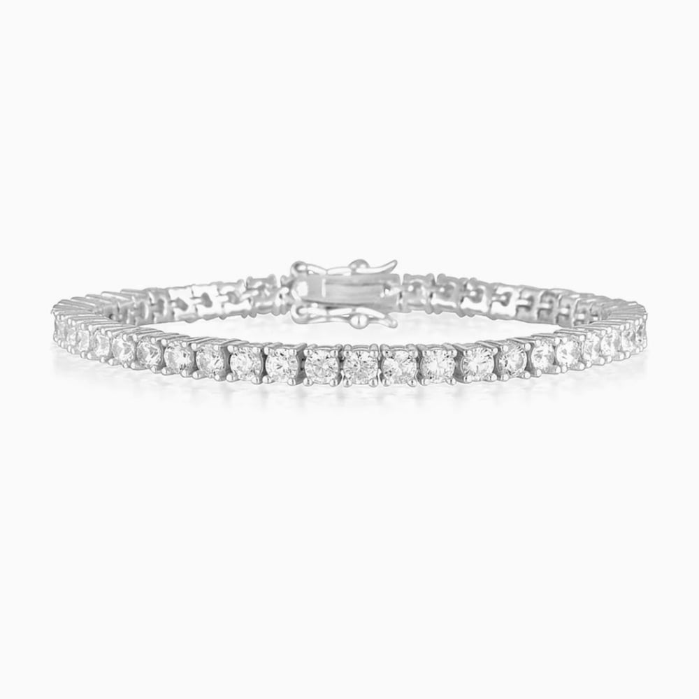 Sterling Silver Clasp Tennis Bracelet