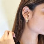 Rose Gold Tennis Bracelet and Leaf Earrings Sterling Silver Combo