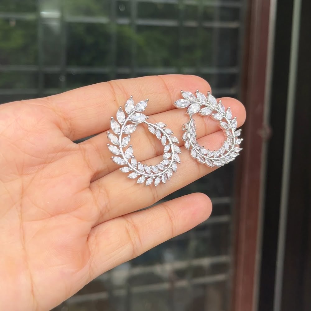 Floral Silver Earrings