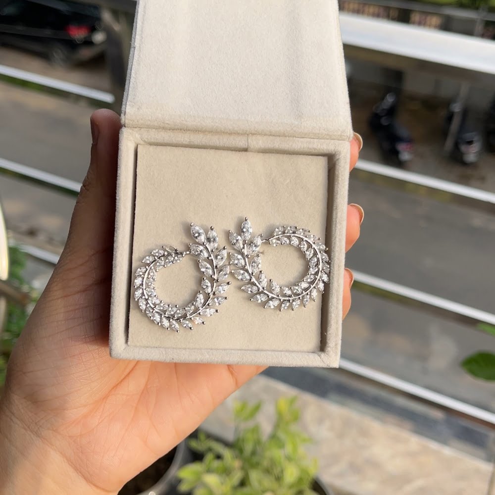 Floral Silver Earrings