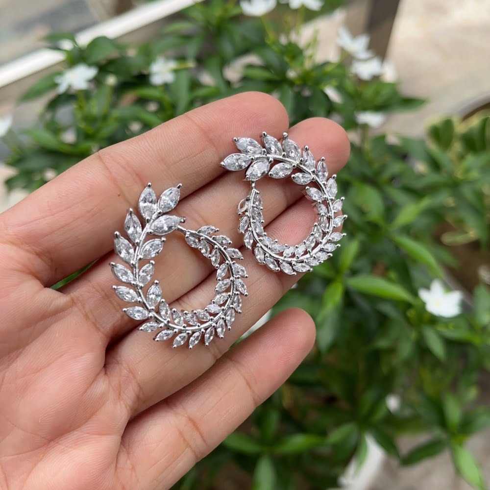 Floral Silver Earrings