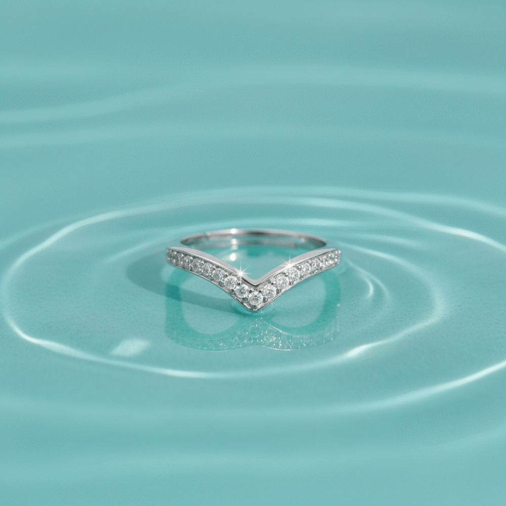 Single Line Crown Silver Adjustable Ring