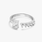 Trendy Zircon Silver Adjustable Ring