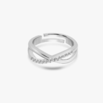 Twisted Single line Zircon Adjustable Ring