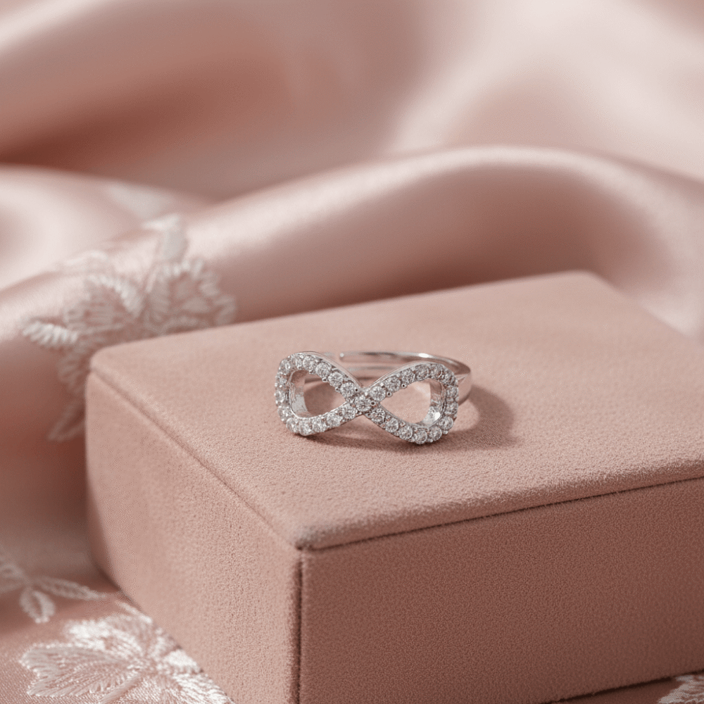 Infinity Love Silver Adjustable Ring