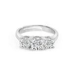 Triple Zircon Engagement Adjustable Ring