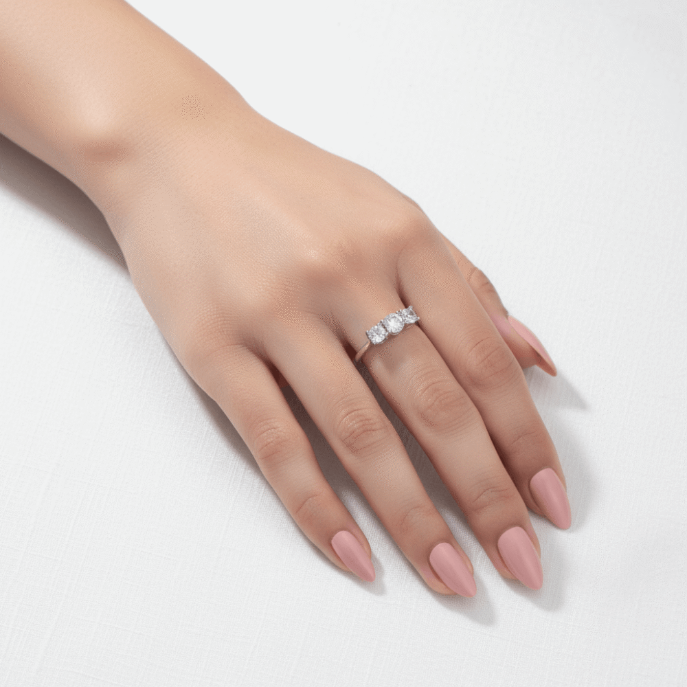 Triple Zircon Engagement Adjustable Ring 2