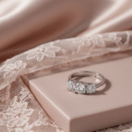 Triple Zircon Engagement Adjustable Ring
