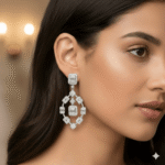 Cocktail Dangling Silver Earrings