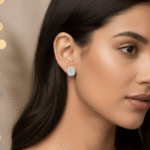 Emerald Cut Silver Studs