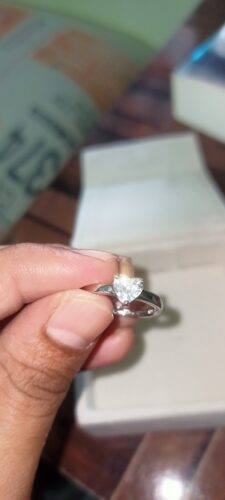 Heart Solitaire Silver Ring - Adjustable photo review