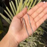 Elegant Sterling Silver Herringbone Snake Anklet