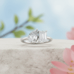Radiant Toi Et Moi Sterling Silver Adjustable Ring