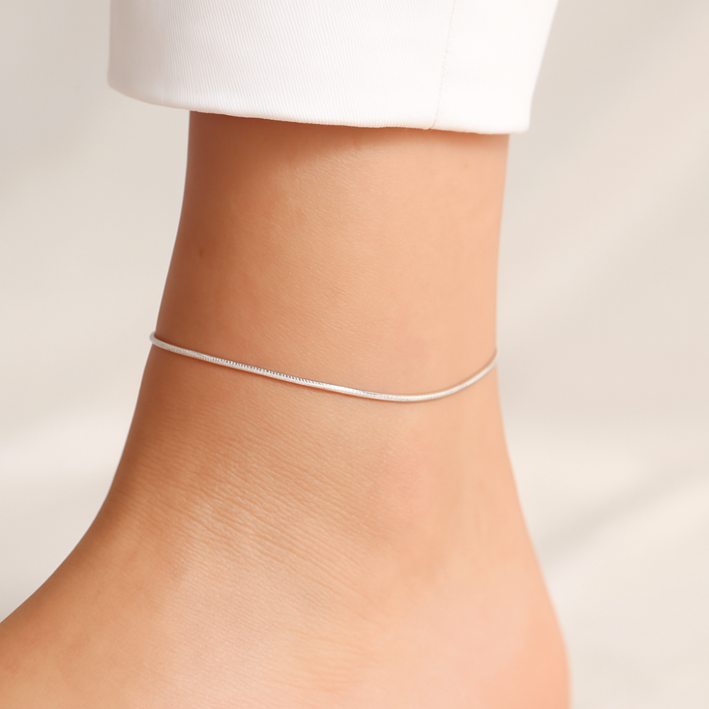 Minimalist 925 Sterling Silver Snake Chain Anklet