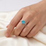 Azure Heart Open Ring - Adjustable