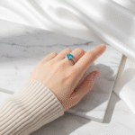Azure Heart Open Ring - Adjustable