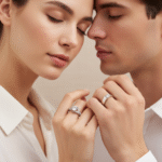 Stylish Engagement Zircon Silver Couple Ring