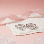 Engagement Silver Zircon Couple Ring