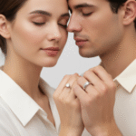 Engagement Silver Zircon Couple Ring