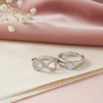 Infinity Engagement Zircon Silver Couple Ring